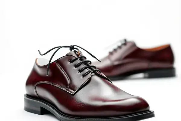 Burgundy leather Derby shoes