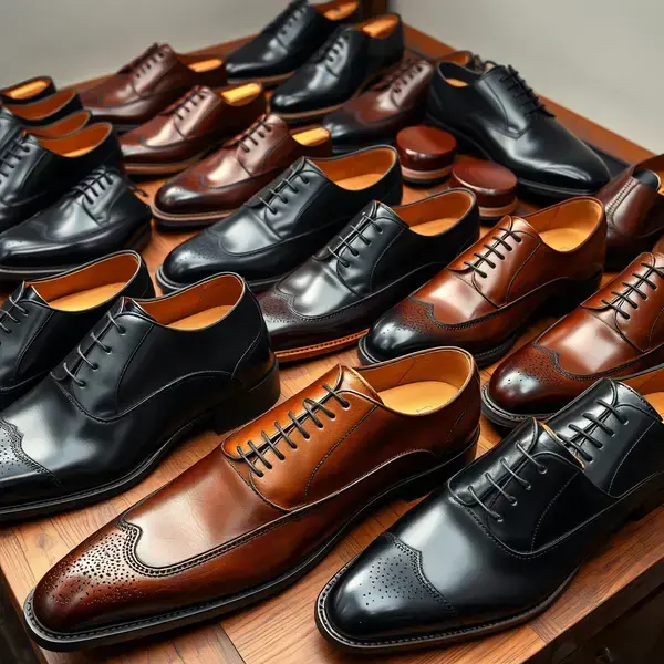 Elegant formal shoe collection display