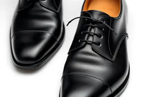 Classic black Oxford shoes with leather sole